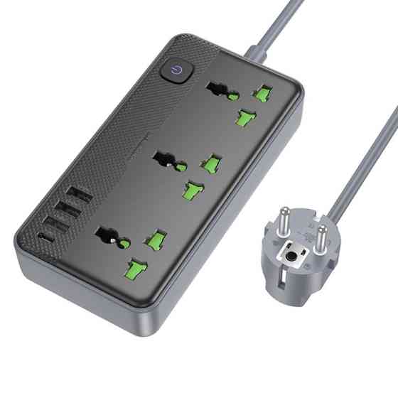Удлинитель Borofone BAC2A (3USB-A/1C/3xSocket) (1.5m) Херсон