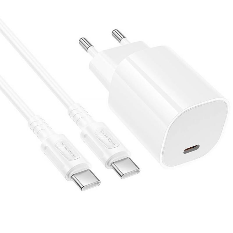 СЗУ Borofone BA103A Pudding PD20W (1USB-C) + кабель Type-C to Type-C Херсон - изображение 3
