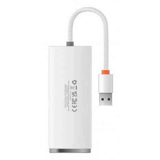 USB HUB Baseus Lite Series 4-Port USB-A (USB-A to 4USB 3.0) 25cm White (WKQX030002) (Код товару:4140 Харьков