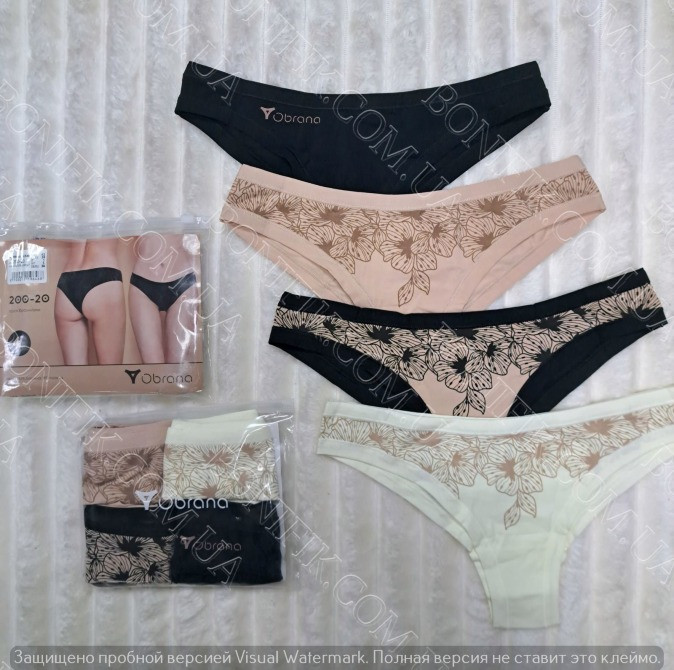 Женские трусы-бразилианы с рисунком животных ТМ "Obrana" (арт. 200-20/2) Кривий Ріг - зображення 2