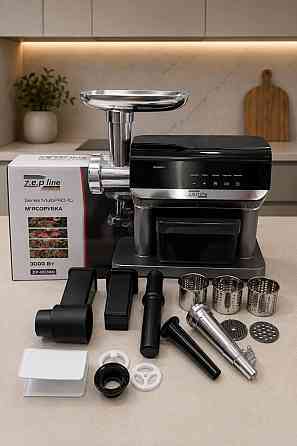 Мясорубка с соковыжималкой шнековой электрическая Zepline ZP-00380 3000 Вт серебристая Київ