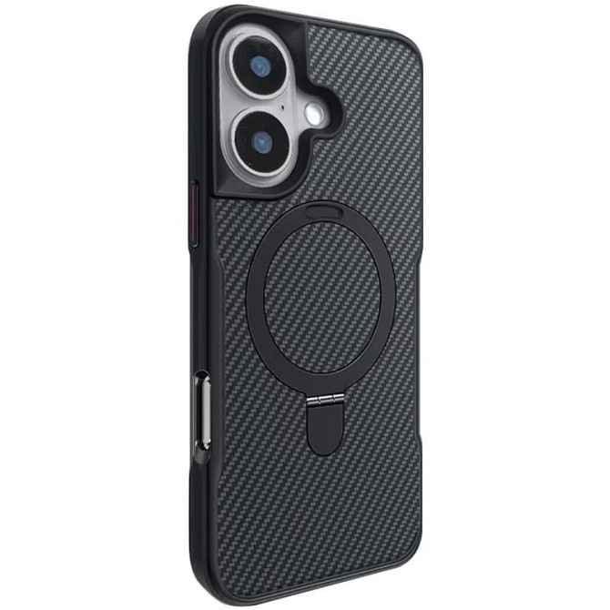 TPU+PC чехол Metal Buttons with MagSafe Carbon Ring для Apple iPhone 16 (6.1") Херсон - зображення 1