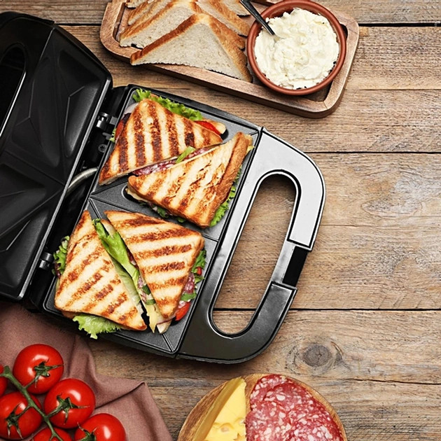 Бутербродница Kamille КМ-6716 800 Вт черная Київ - зображення 6