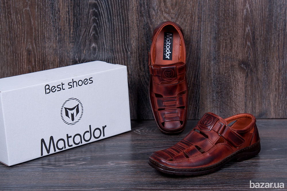Мужские кожаные летние туфли Matador Brown Київ - зображення 6