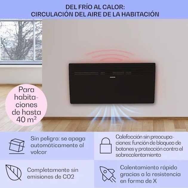 Конвекторний обігрівач Klarstein Hot Spot Slimcurve 2000/1000W з таймером Косов - изображение 3