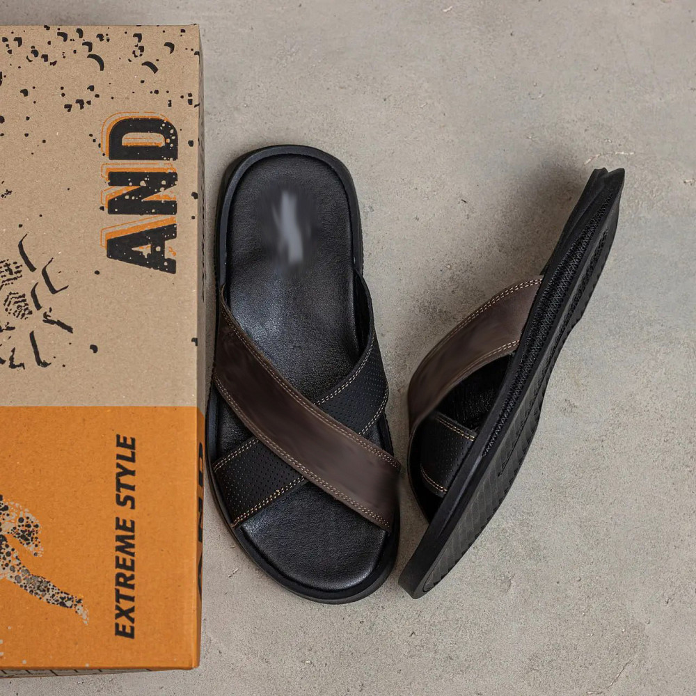 Мужские кожаные  летние шлепанцы-сланцы Київ - зображення 6