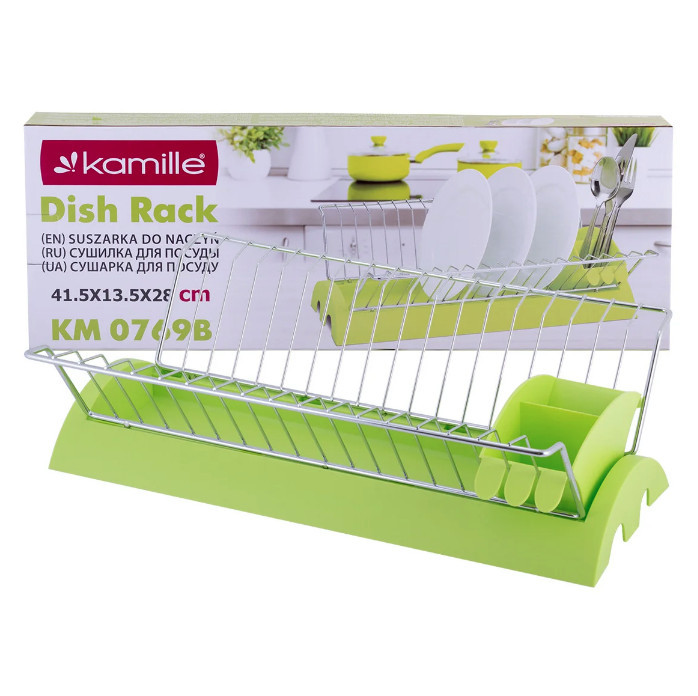 Сушарка для посуду 41,5х26х11,5 см Green Kamille KM-0769B Киев - изображение 1