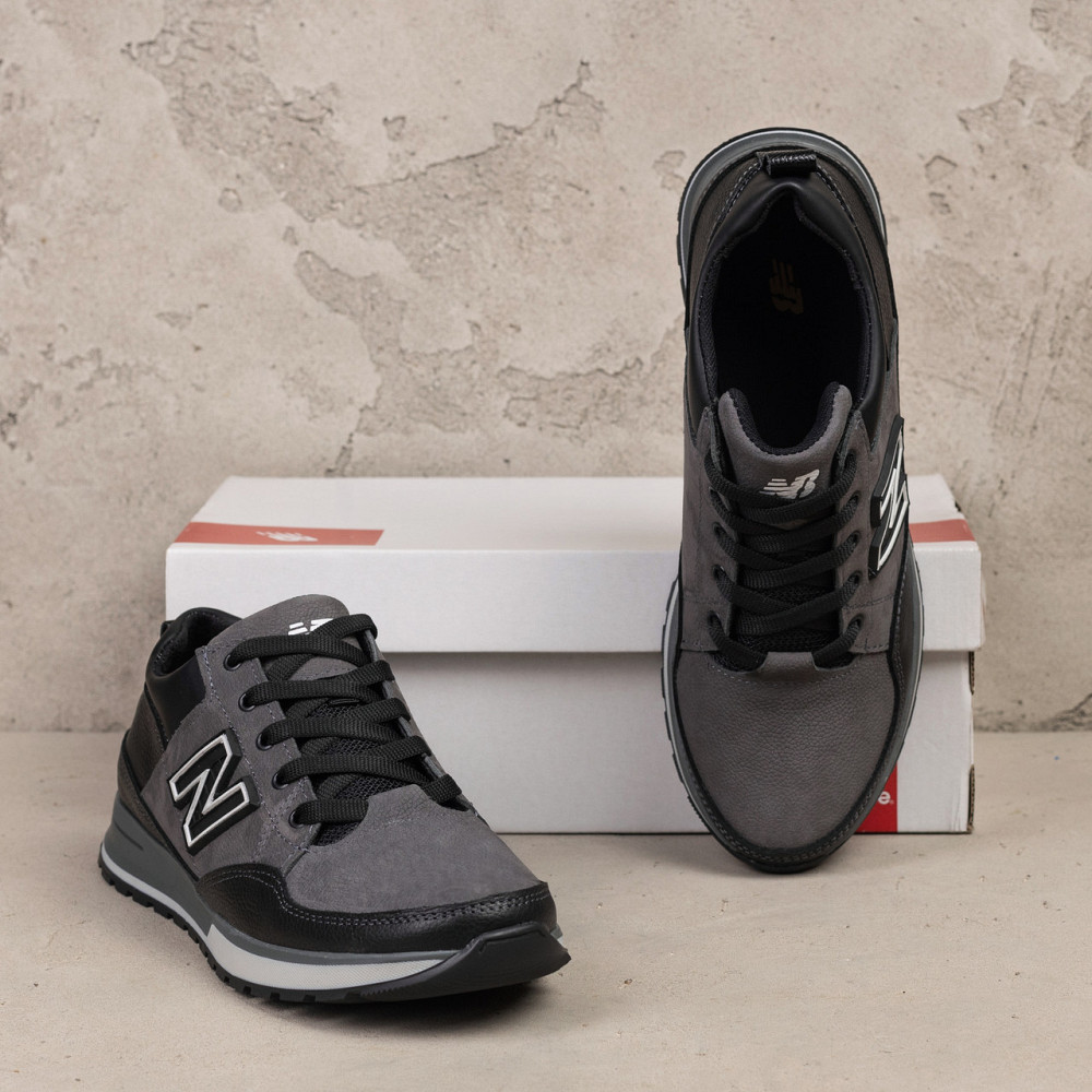 Мужские кожаные кроссовки Clasic Grey Київ - зображення 6