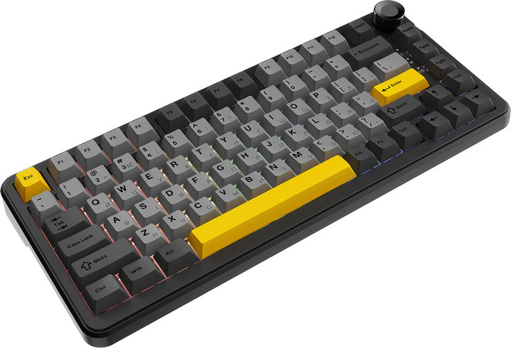 Клавиатура компьютерная проводная Ajazz AK820 MAX Magnetic switches-Black-Gray-Yellow-RGB AK820MAX-W Київ - зображення 2