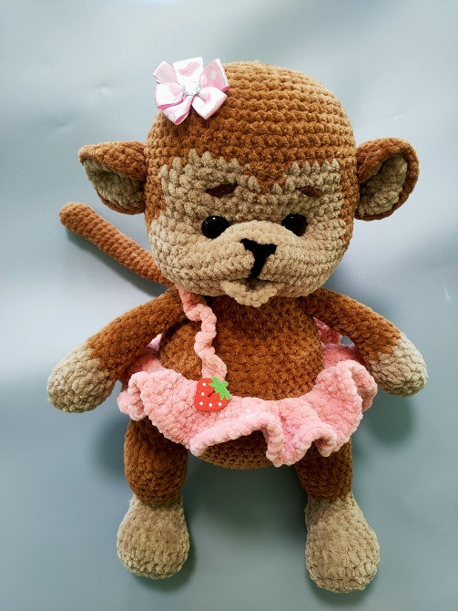 Мавпочка м'яка в'язана іграшка плюшева сувенір подарунок Handmade Нововолынск - изображение 2