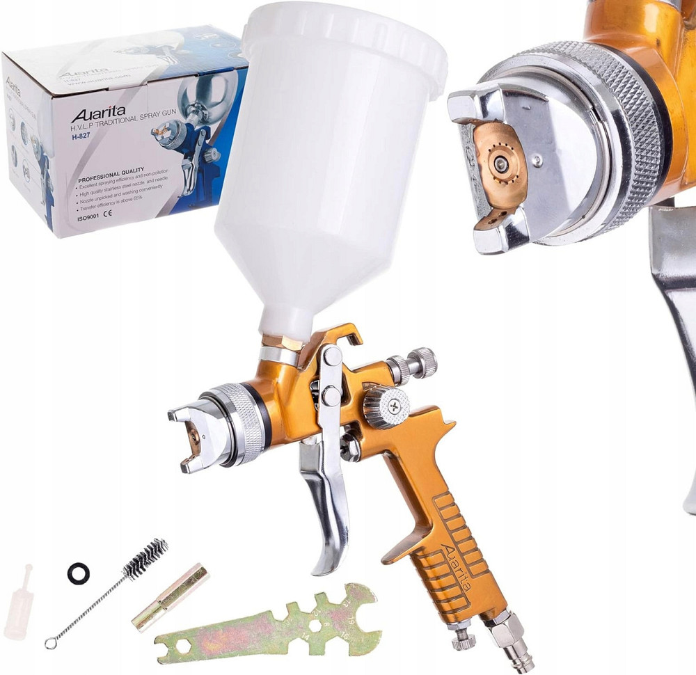 Краскопульт для покраски авто HVLP 1,7мм, верх. п/б AUARITA H-827B-1.7 Харьков - изображение 2