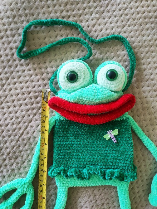 В'язана сумочка чехол для телефону подарунок жаба весела дитяча іграшка м'яка Нововолынск - изображение 2