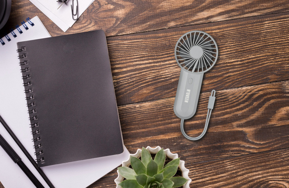 Вентилятор ручной аккумуляторный USB NOVEEN F220 серый Одесса - изображение 5