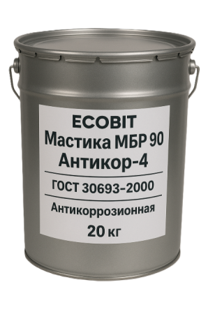 Мастика битумная МБР 90 Ecobit Антикор-4 ГОСТ 30693-2000 20 кг Дніпро - зображення 1
