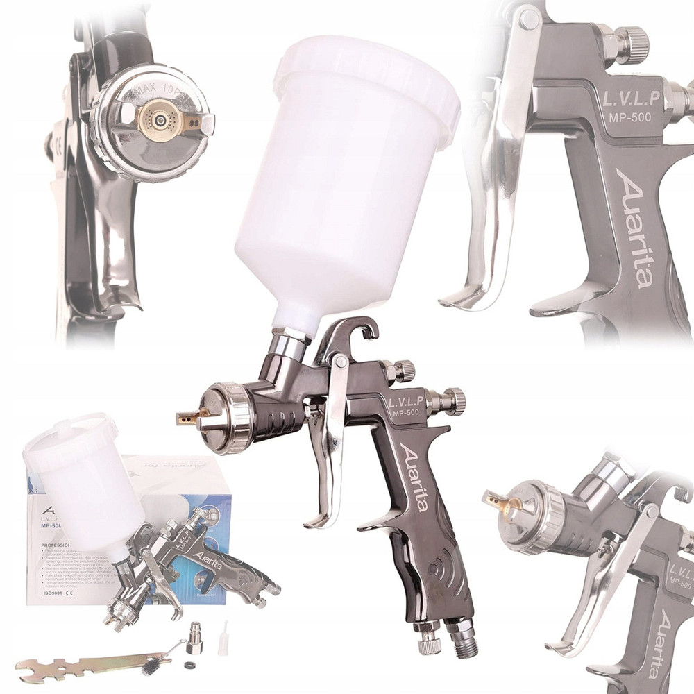 Краскопульт пневматический тип LVLP верх.пласт.бачок 600мл, форсунка-1,4мм  AUARITA   MP-500-1.4 Харків - зображення 1