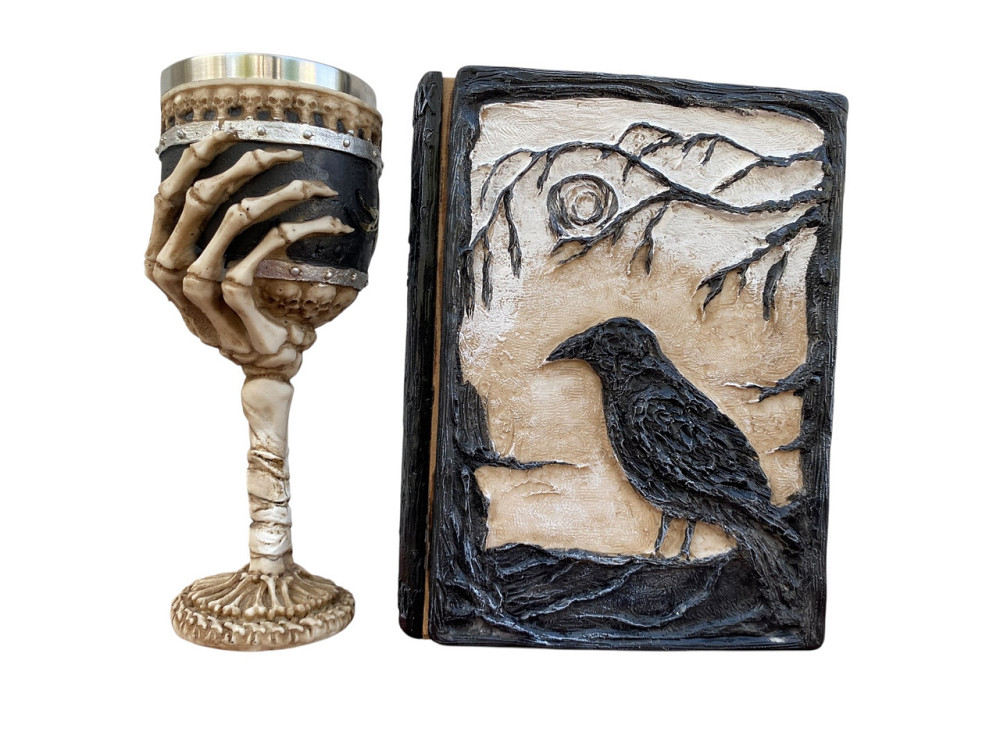 Подарочный набор Бокал 3D Рука с Черепами и Блокнот 3D «Тень Ворона» Киев - изображение 1