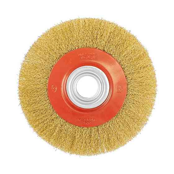 Щетка дисковая MASTERTOOL из латунированной рифленой проволоки Ø 200х32 мм 19-9220 Харьков