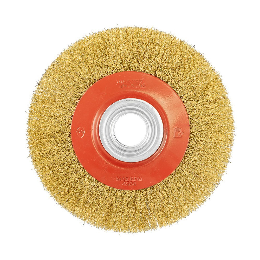 Щетка дисковая MASTERTOOL из латунированной рифленой проволоки Ø 200х32 мм 19-9220 Харьков - изображение 2