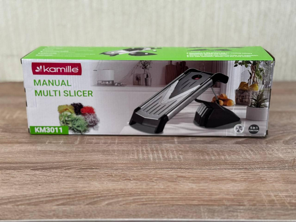 Овощерезка мандолина Kamille 5 в 1, шинковка для капусты и овощей, кухонная терка с насадками Одеса - зображення 4