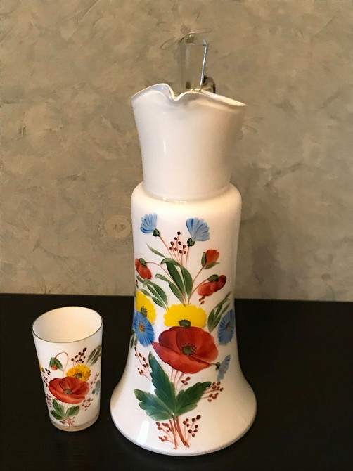 Винтажный набор для воды из молочного стекла. Дніпро - зображення 5