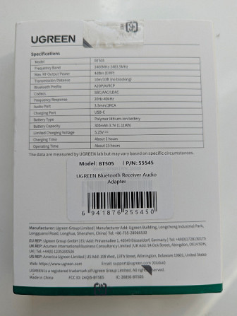 Bluetooth аудіо ресивер Ugreen BT505 Київ - зображення 3