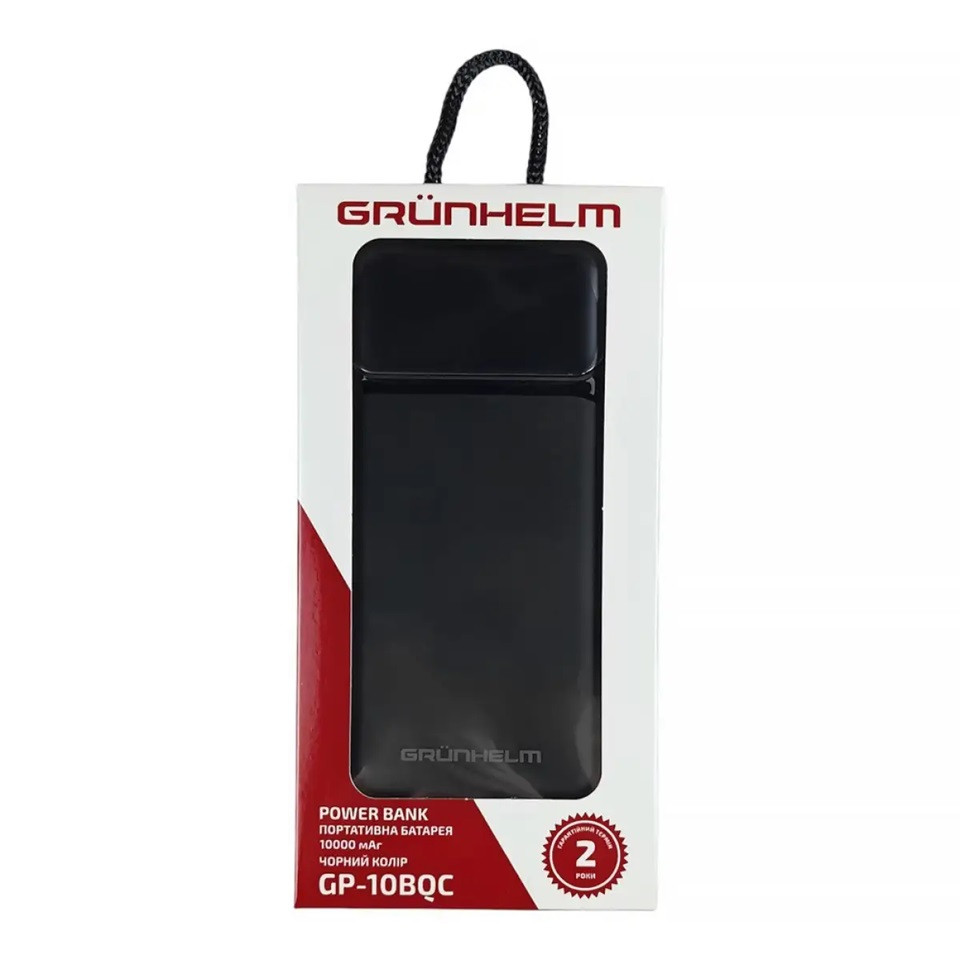 Повербанк Power bank Grunhelm GP-10BQC 10000 mAh черный Киев - изображение 4