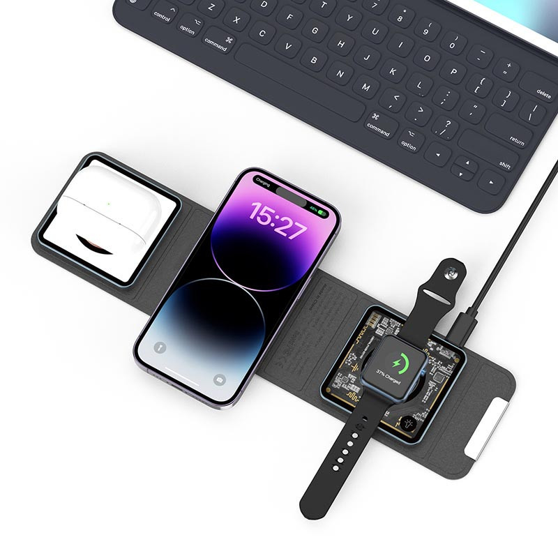 БЗУ WIWU Wi-W001 3 in 1 wireless charger Херсон - изображение 8