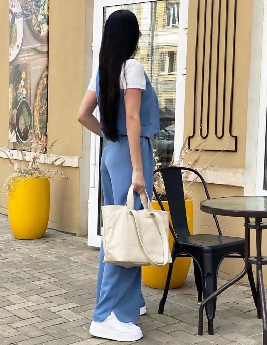 Молочная сумка женская кожаная шоппер Италия TS000100 большая сумочка Киев - изображение 4