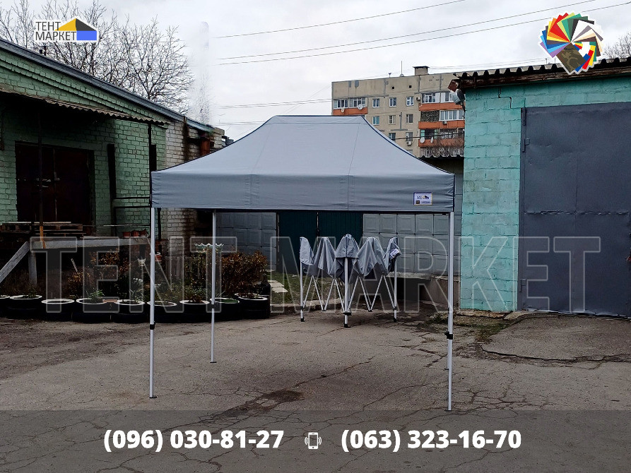 Тент брезент 3х2 Сірий накриття дах на китайский торговий шатер. Виготовлення Тенти Шатри палатки Запорожье - изображение 8