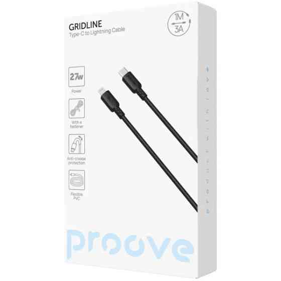 Кабель Proove GridLine Type-C to Lightning 27W 1m Black (CCGL27002101) Харків