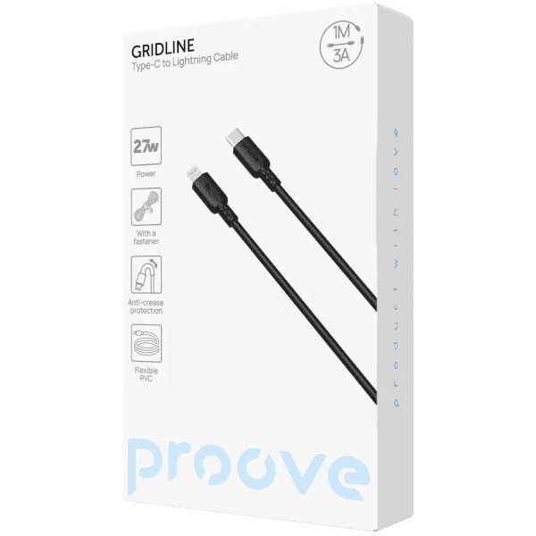 Кабель Proove GridLine Type-C to Lightning 27W 1m Black (CCGL27002101) Харків - зображення 2