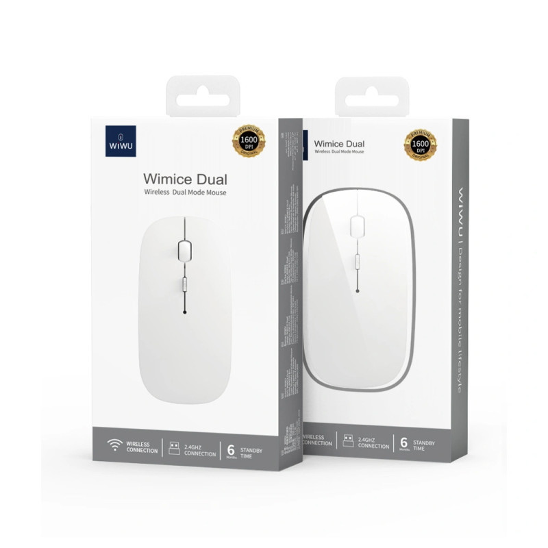 Беспроводная мышь WIWU Crystal WM101 Pro Pearl 2.4G+bluetooth dual-mode Херсон - зображення 6