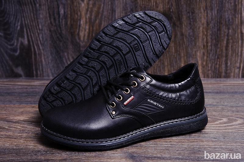 Мужские кожаные туфли Kristan black Київ - зображення 8
