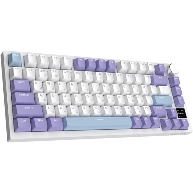 Клавиатура беспроводная Ajazz Pro Flying Fish Switch Purple AK820PRO-FF-PWB белая с фиолетовым Киев - изображение 3