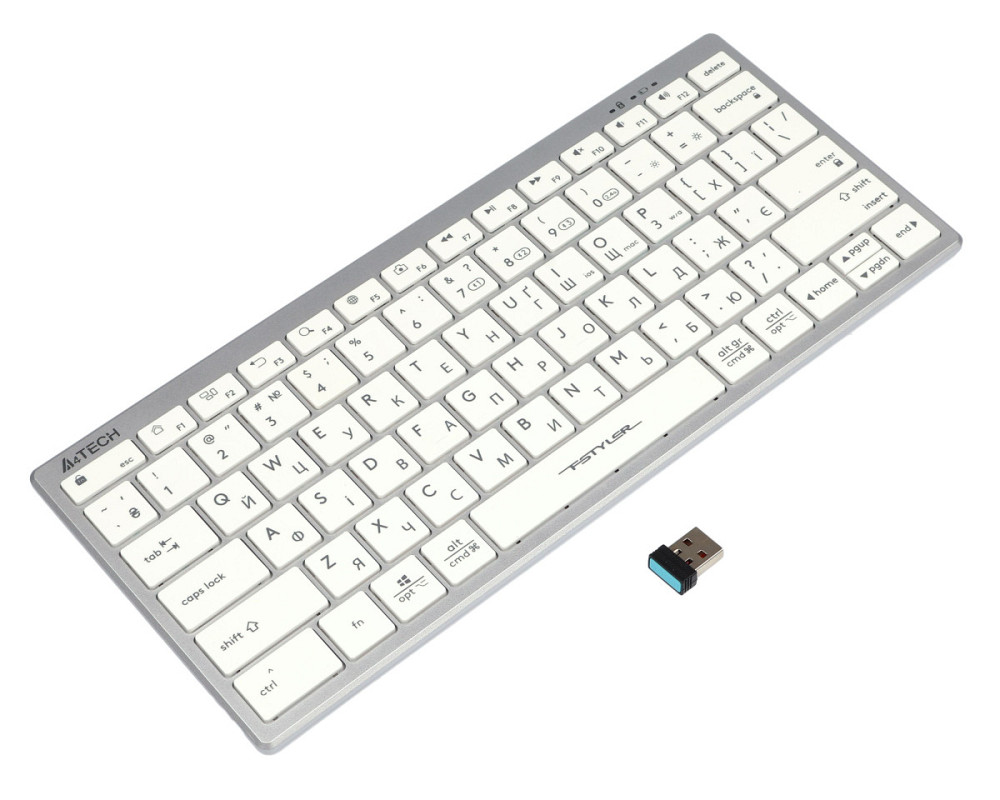 Клавиатура беспроводная A4Tech Fstyler FBX51C(White) белая Київ - зображення 4