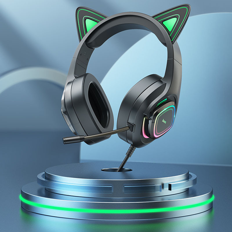 Уценка Накладные наушники Hoco W107 Cute cat (USB+3.5mm/2m) Херсон - зображення 8