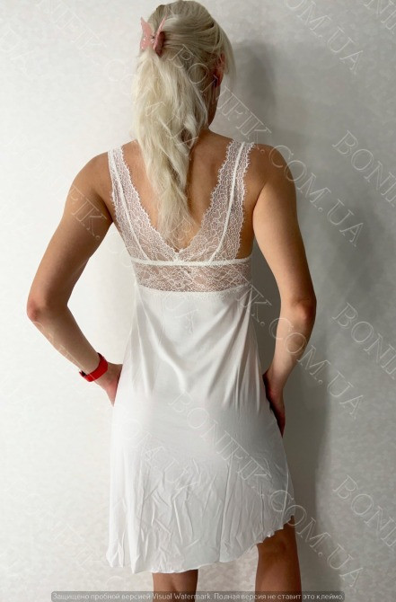 Женская белая ночная сорочка с кружевом "Beatrise" (арт. LDM 111/13/03) Кривой Рог - изображение 3