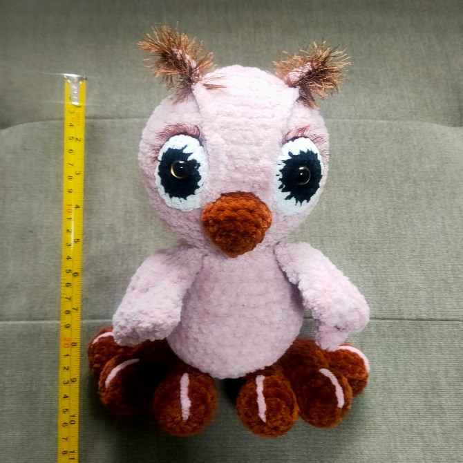 Сова птах іграшка в'язана сувенір подарунок ручна робота Нововолинськ - зображення 2