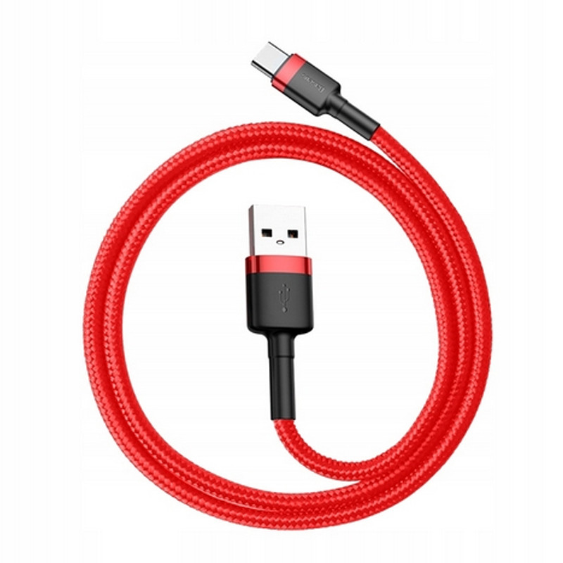 Дата кабель Baseus Cafule USB to Type-C Cable 3A (1m) (CATKLF-B) Херсон - зображення 3