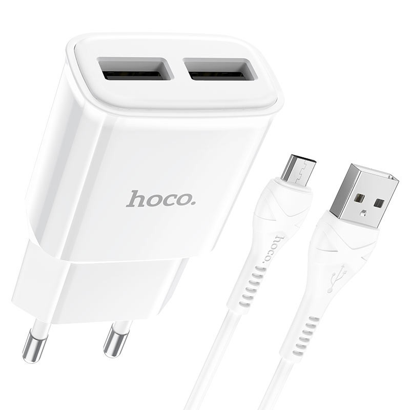 СЗУ Hoco C88A Star round 2.4A (2USB-A) + кабель USB to MicroUSB Херсон - зображення 2