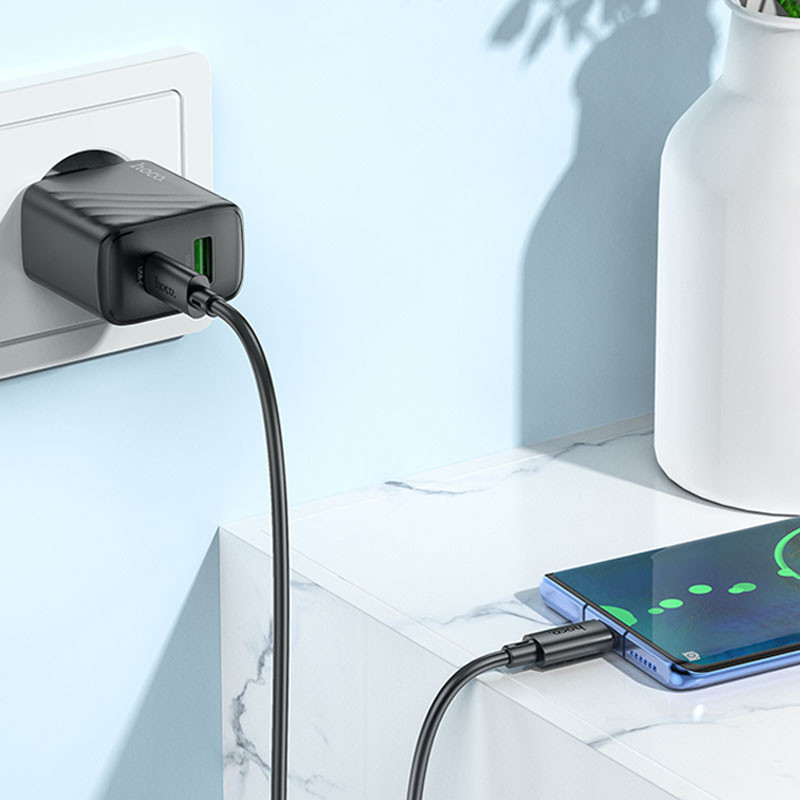 СЗУ Hoco CS23A Sunlight PD30W+QC3.0 (1USB-A/1C) + кабель Type-C to Type-C Херсон - изображение 4