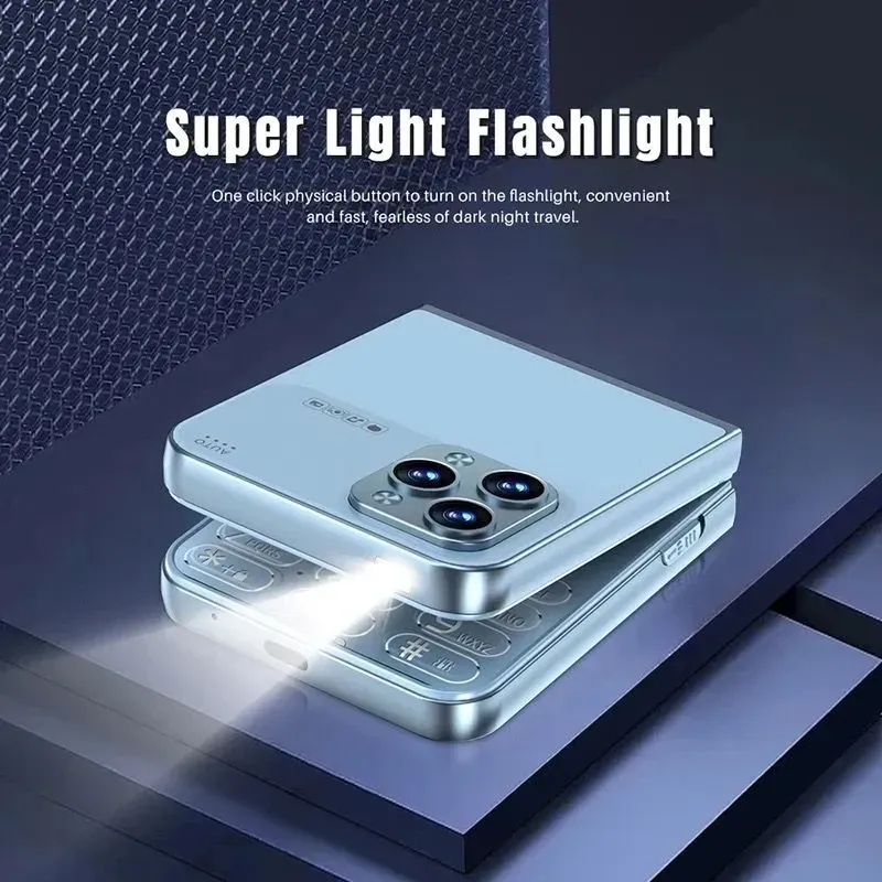 Кнопочный мобильный телефон раскладушка AIEK I15 Max на 4 сим карты Blue Киев - изображение 9