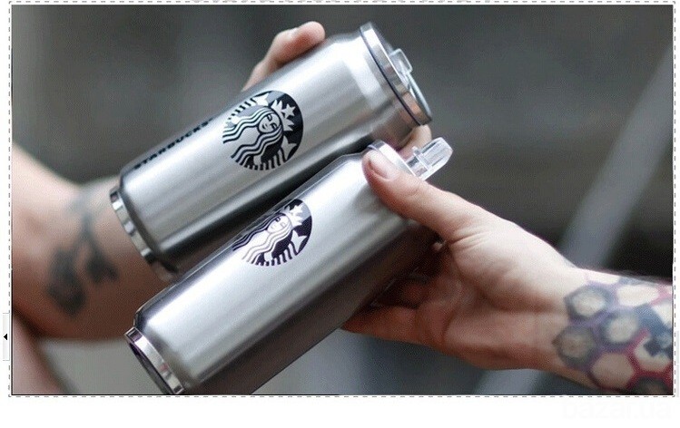 Термос Starbucks/Старбакс, 450 мл. Металлический тамблер в виде банки Одесса - изображение 1