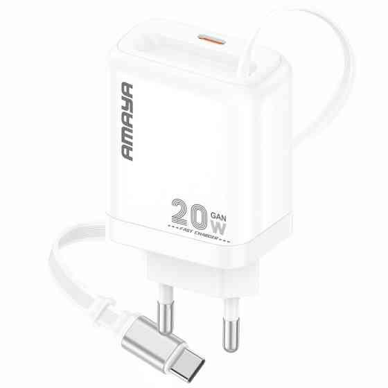 СЗУ Amaya E220S PD20W GaN (1USB-C) + Retractable Cable Type-C Херсон