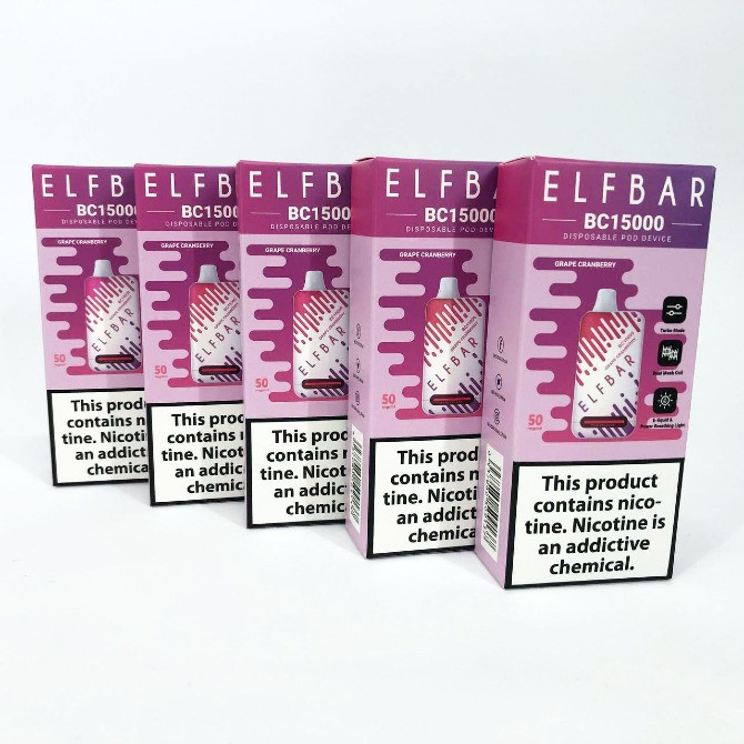 Е-сигарета ELF BAR 5% 15000 тяг, Виноград Журавлина Ужгород - зображення 2