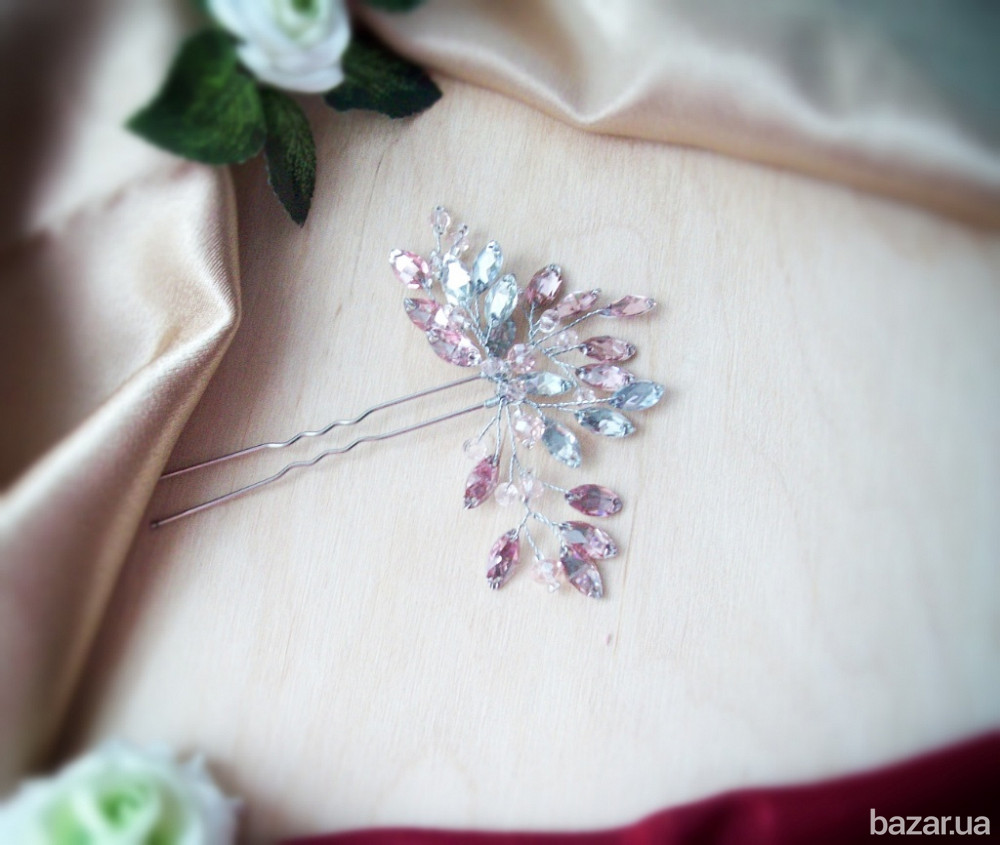 рожеве сяйво шпилька заколка прикраса для волосся рожевий прозорий Луцк - изображение 2