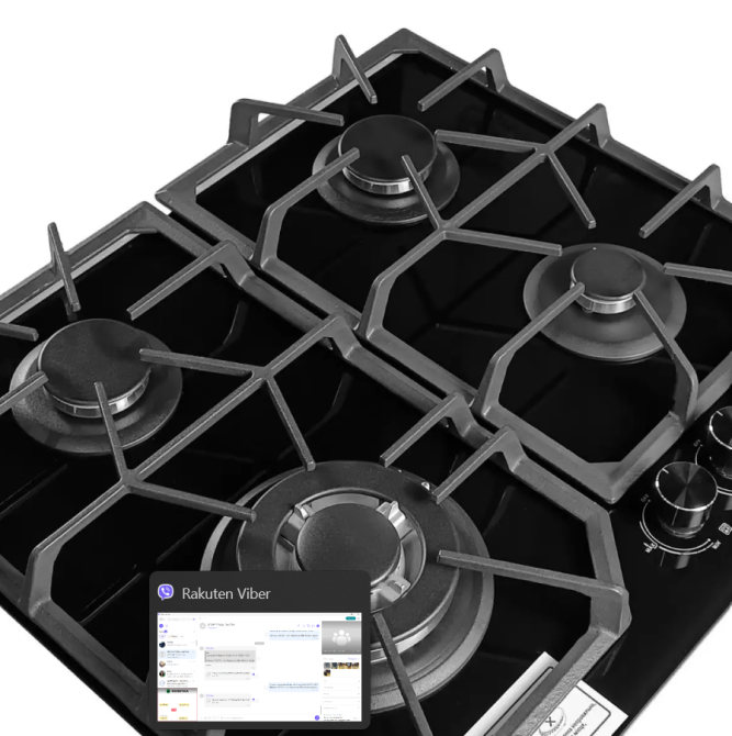 Газовая варочная поверхность Grunhelm GHGW 0434 MB WOK (4 конфорки, стекло, газ контроль, автоподжиг Київ - зображення 11