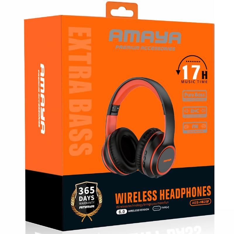 Накладные беспроводные наушники Amaya H520F with audio recording Херсон - зображення 2