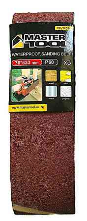 Лента шлифовальная MASTERTOOL зерно 60 76×533 мм 3 шт 08-3406 Харків