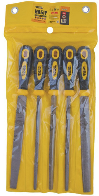 Напильники по металлу MASTERTOOL 200 мм набор 5 шт плоский/круглый/трехгранный/полукруглый/квадратны Харків - зображення 2